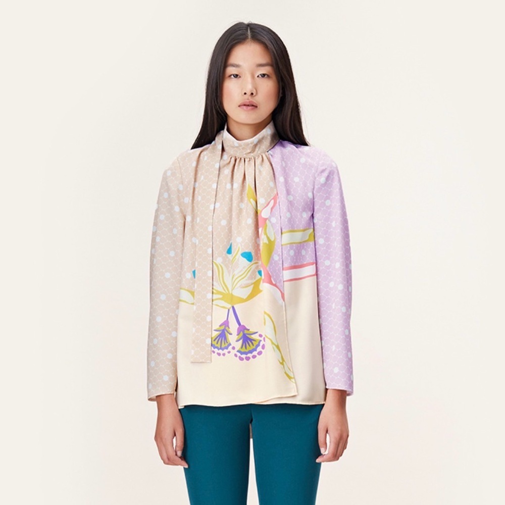 Stine Goya Azalea Tie Blouse in Niles Pastel